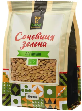 Сочевиця органічна Екород зелена, 400 г